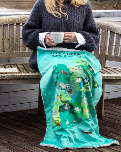 Painted Ireland Mink Fleece Lined Lap Blanket | Samuel Lamont