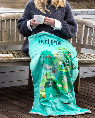 Painted Ireland Mink Fleece Lined Lap Blanket | Samuel Lamont