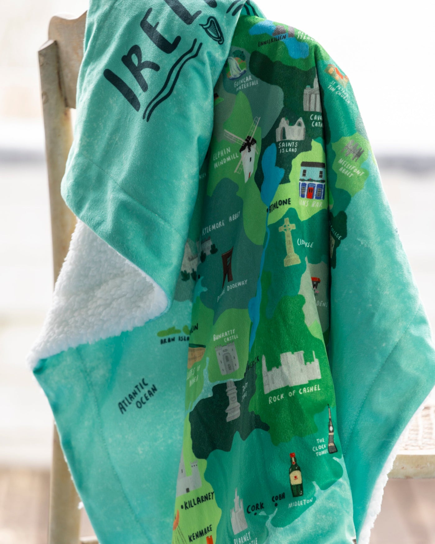 Painted Ireland Mink Fleece Lined Lap Blanket | Samuel Lamont