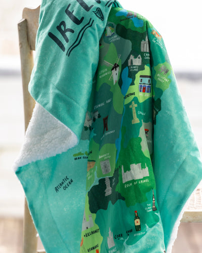 Painted Ireland Mink Fleece Lined Lap Blanket | Samuel Lamont