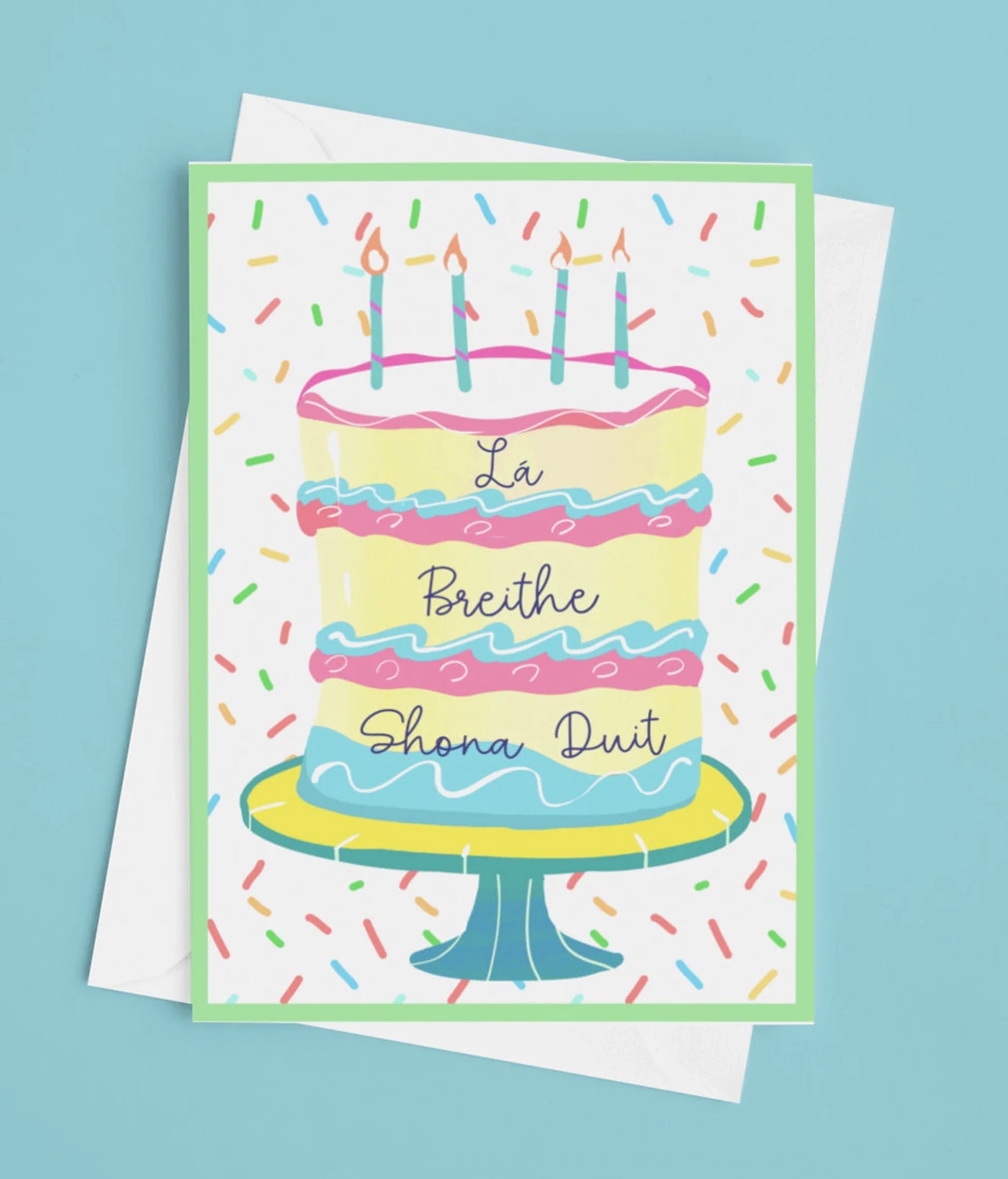 La Breithe Shona Duit Birthday Cake Card | Derry Nice Things