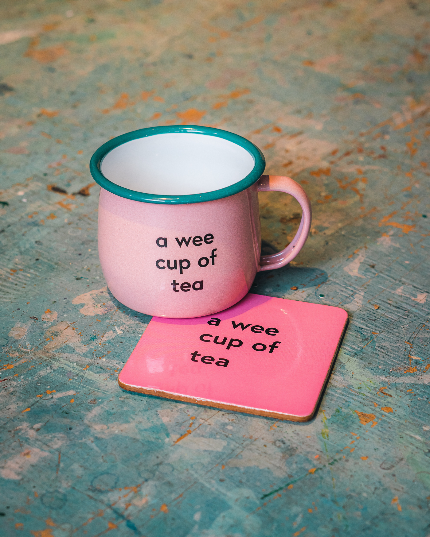 A Wee Cup Of Pink Tea Mug & Coaster Set | Born & Bred