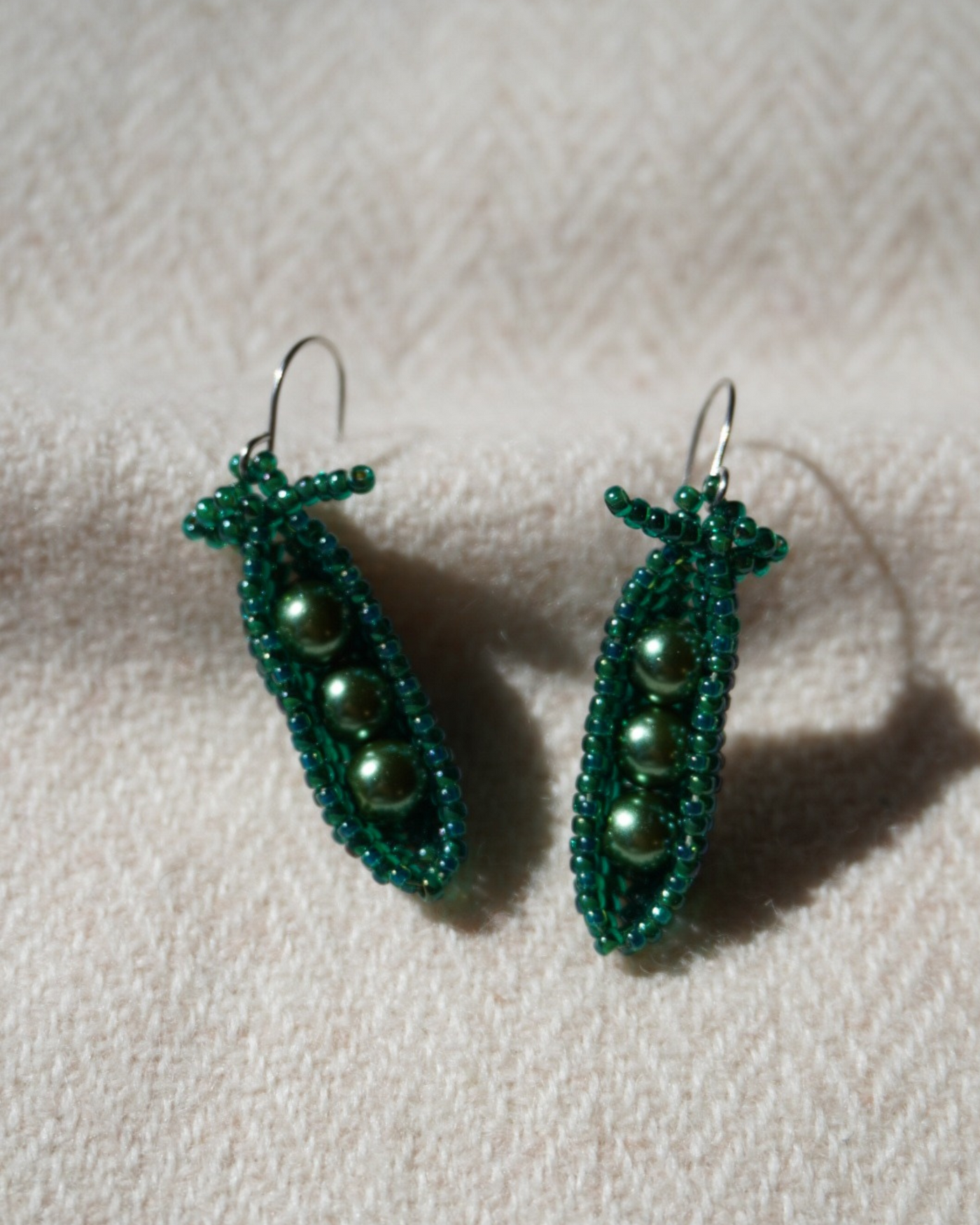 Beaded Pea Pods Earrings | Fiddle Fig