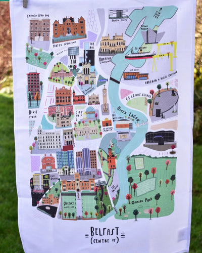 Belfast Map Tea Towel