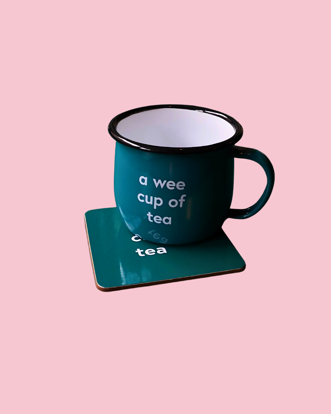 A Wee Cup Of Tea Green Mug & Coaster Set | Born & Bred