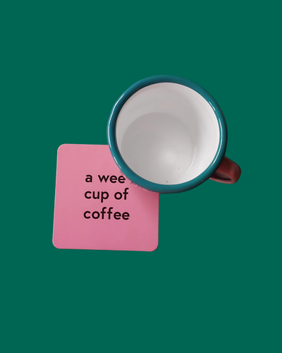 A Wee Cup Of Coffee Pink Mug & Coaster Set | Born & Bred