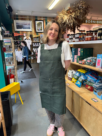 Cross Back Irish Linen Apron