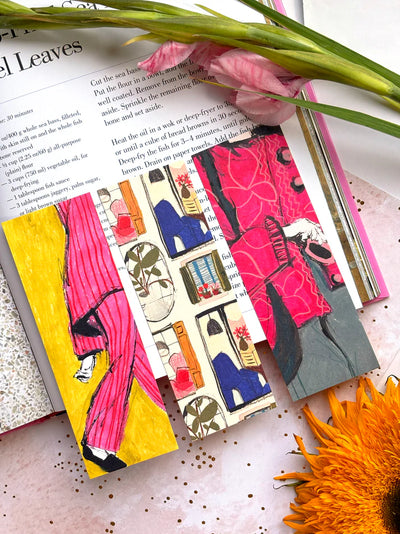 Colourful Illustrated Double Sided Bookmark Set of 3 | Majukooo