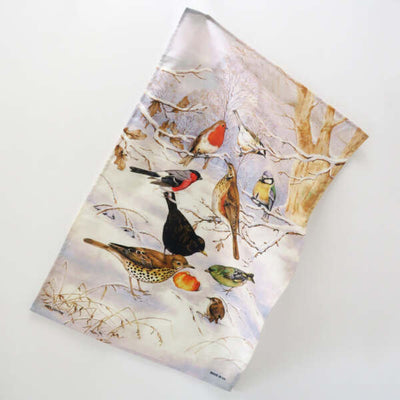 Winter Birds Tea Towel