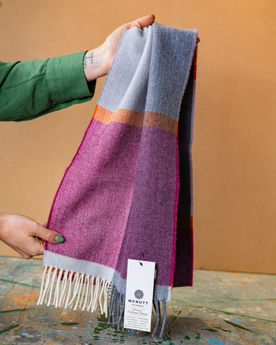 Beetroot & Smoke Lambswool Scarf | McNutt Of Donegal