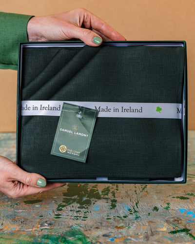 Green Linen Napkin Set of 4 Boxed | Samuel Lamont