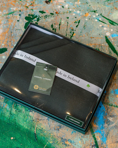 Green Linen Napkin Set of 4 Boxed | Samuel Lamont