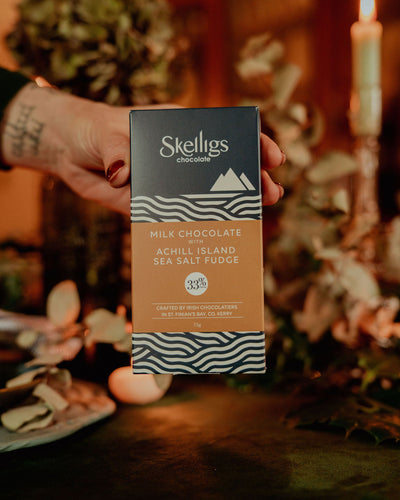 Achill Island Sea Salt Fudge & Milk Chocolate Bar | Skelligs Chocolate