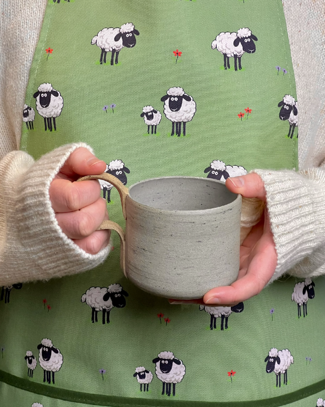 Green Fluffy Flock Cotton Apron | Samuel Lamont