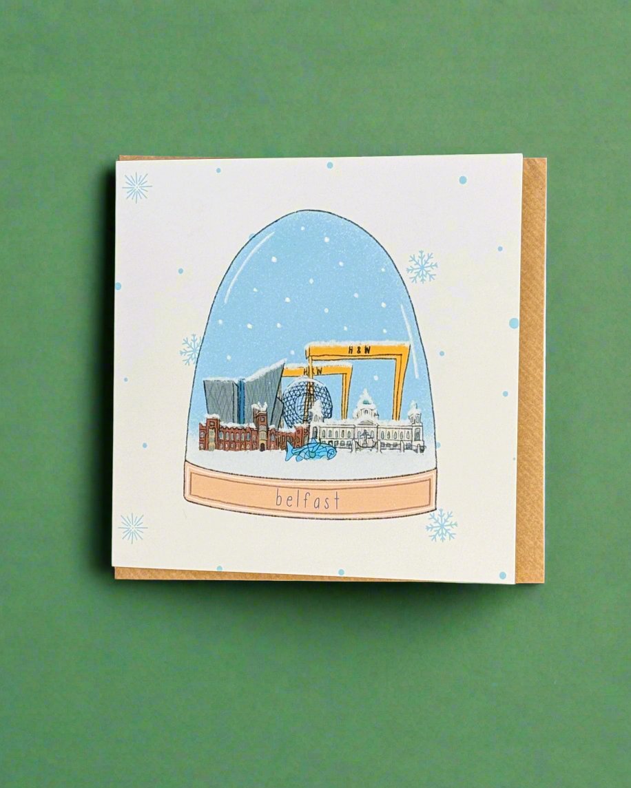 Belfast Snowglobe Christmas Card | Connect The Dots Design