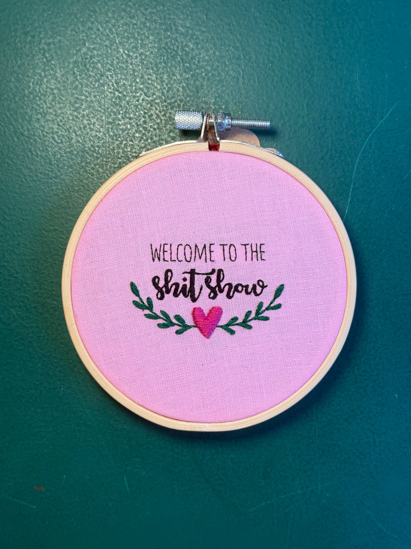 Welcome To The Shit Show | 4” Embroidery Hoop | Charlotte Allen Creative Art