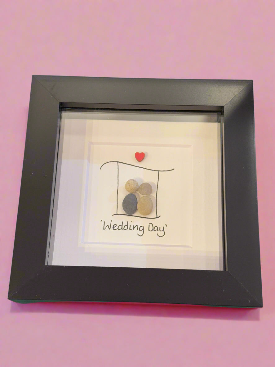 Wedding Day Pebble Art