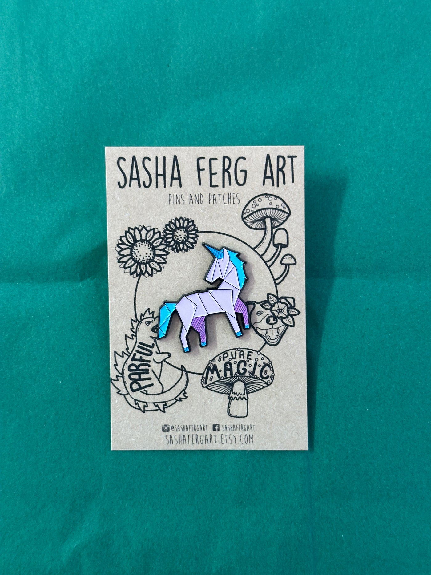 Colourful Unicorn Pin | Sasha Ferg Art