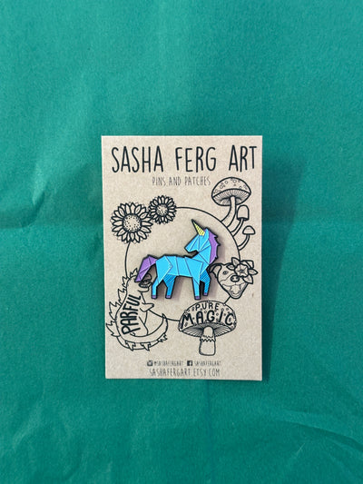 Colourful Unicorn Pin | Sasha Ferg Art