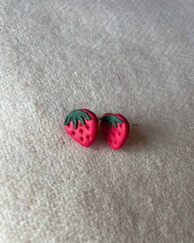 strawberry stud earrings