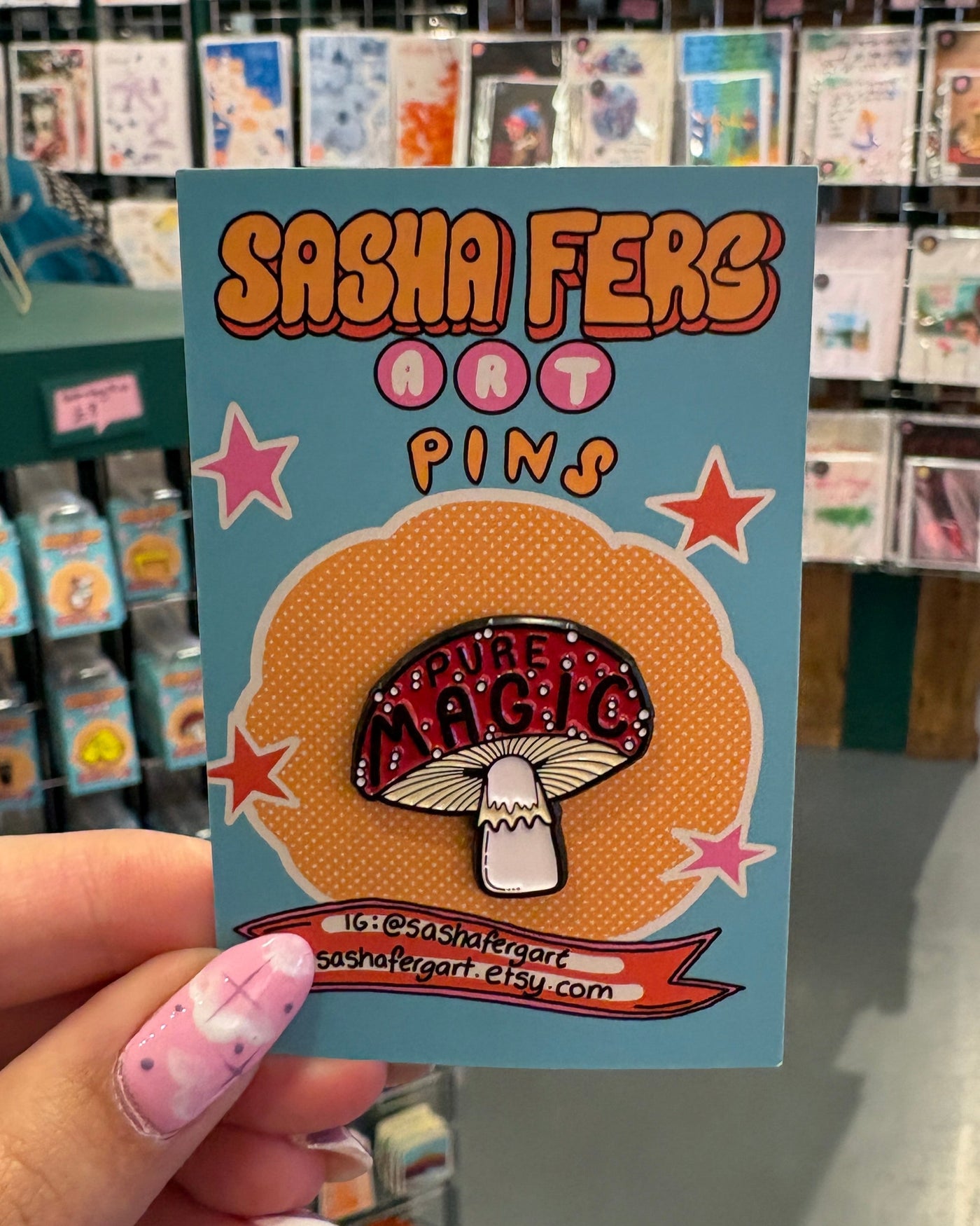 Pure Magic Toadstool Pin | Sasha Ferg Art