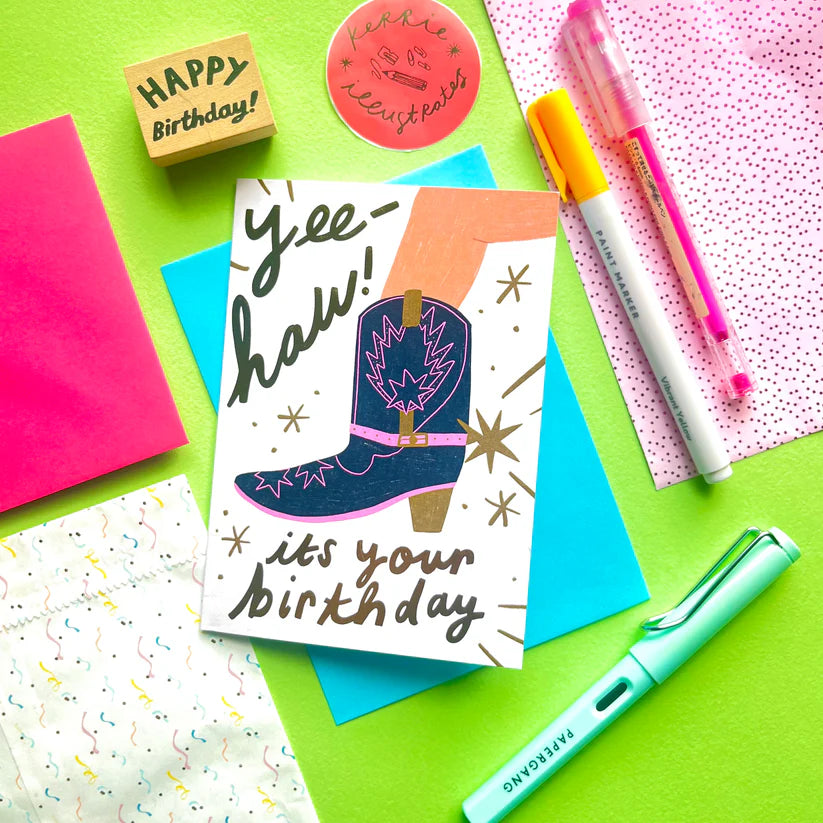 Yee-Haw! It's Your Birthday Card | Kerrie Illustrates