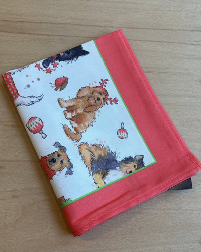 Christmas Dogs Cotton Tea Towel | Samuel Lamont