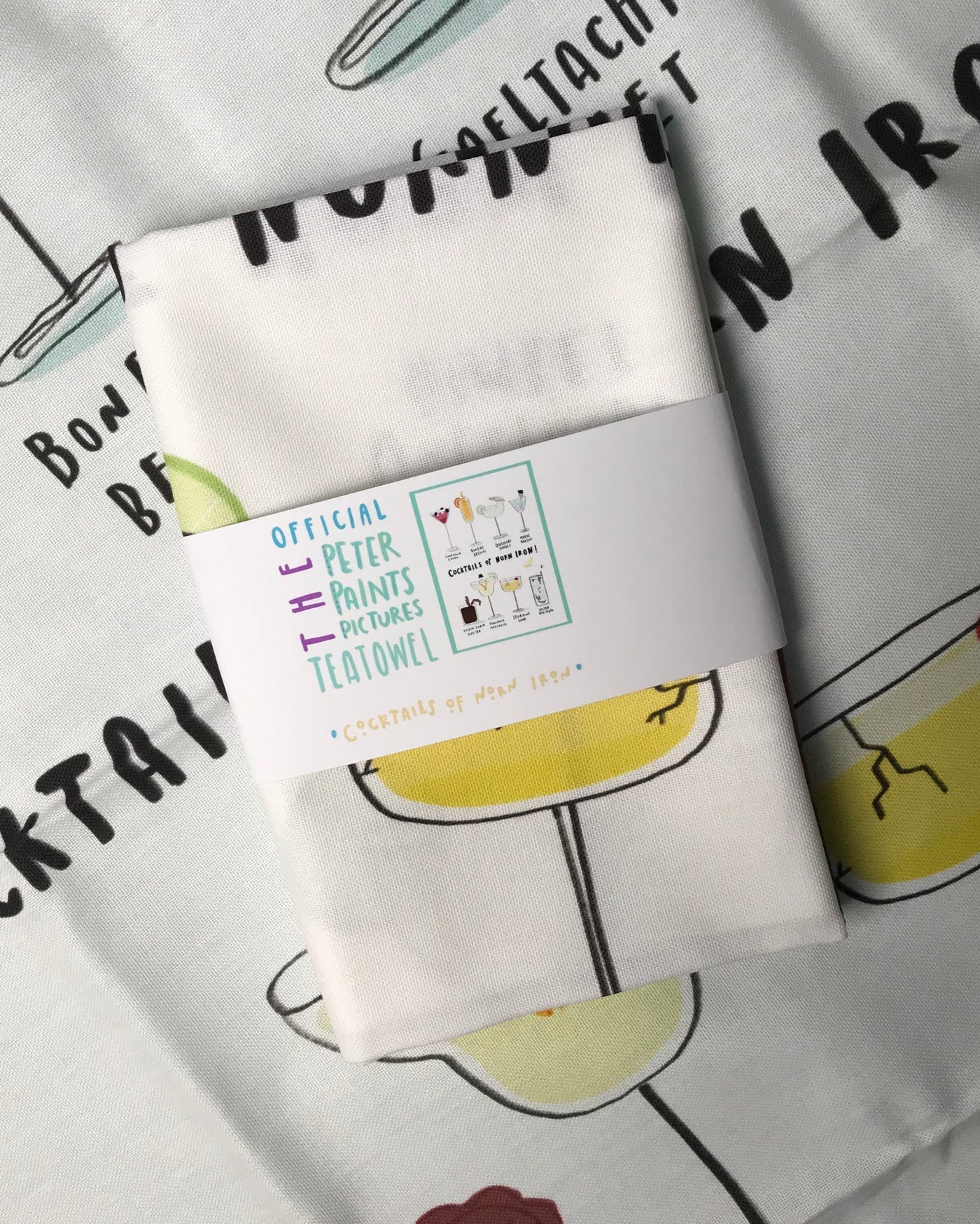 Cocktails of Norn Iron Tea Towel