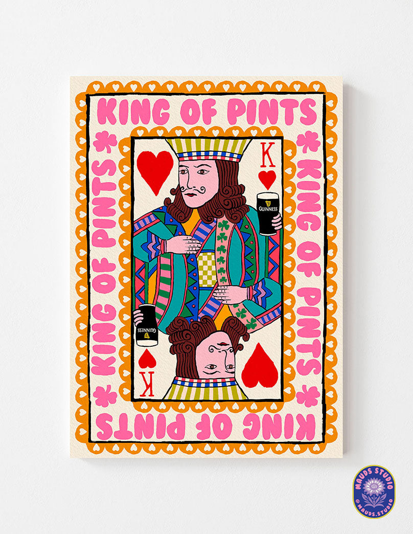 King of Pints Playing Card Print | Mauds Studio