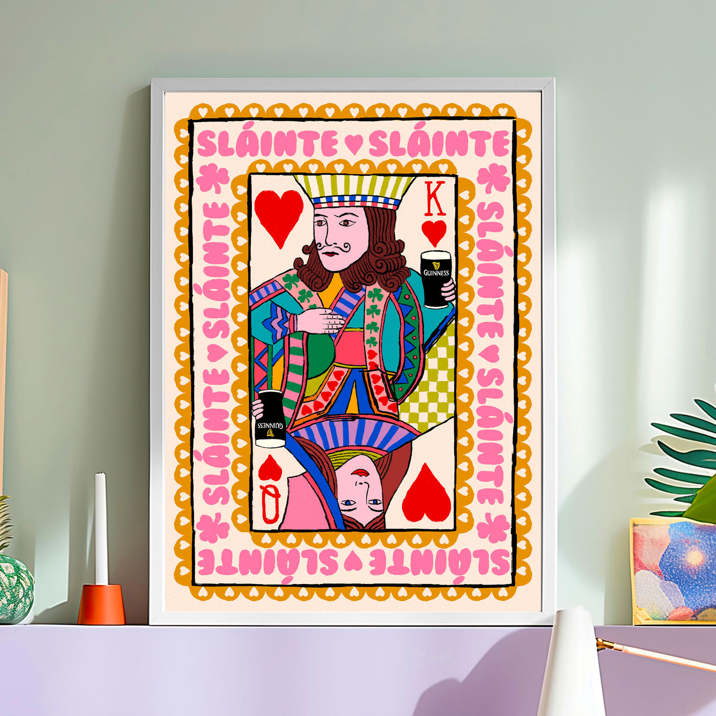 King and Queen of Pints Playing Card Print | Mauds Studio