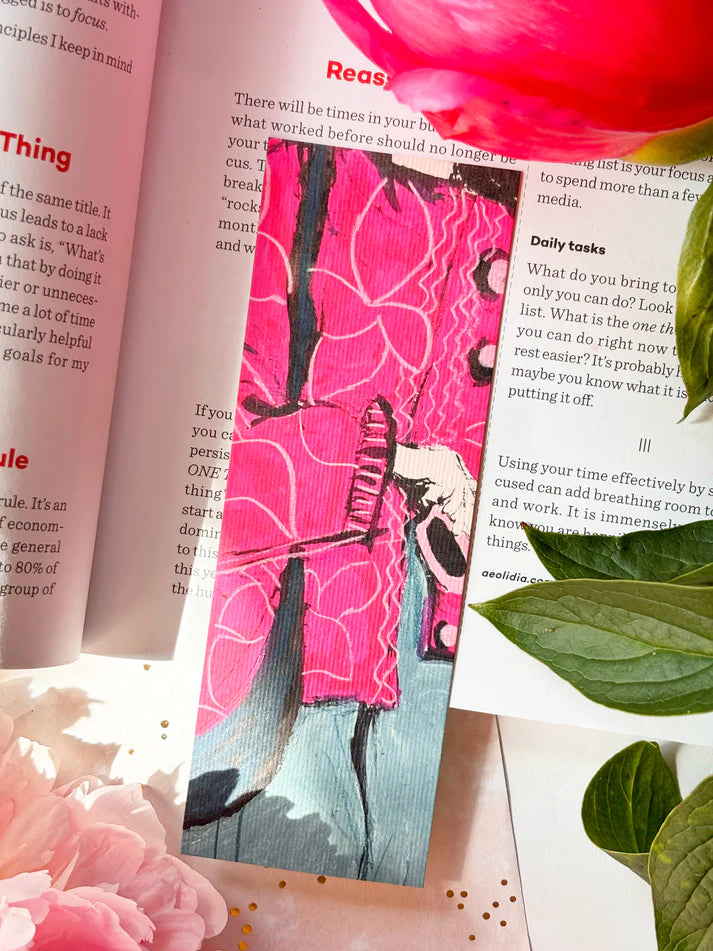 Patterned Fashion Illustrated Double Sided Bookmark | Majukooo