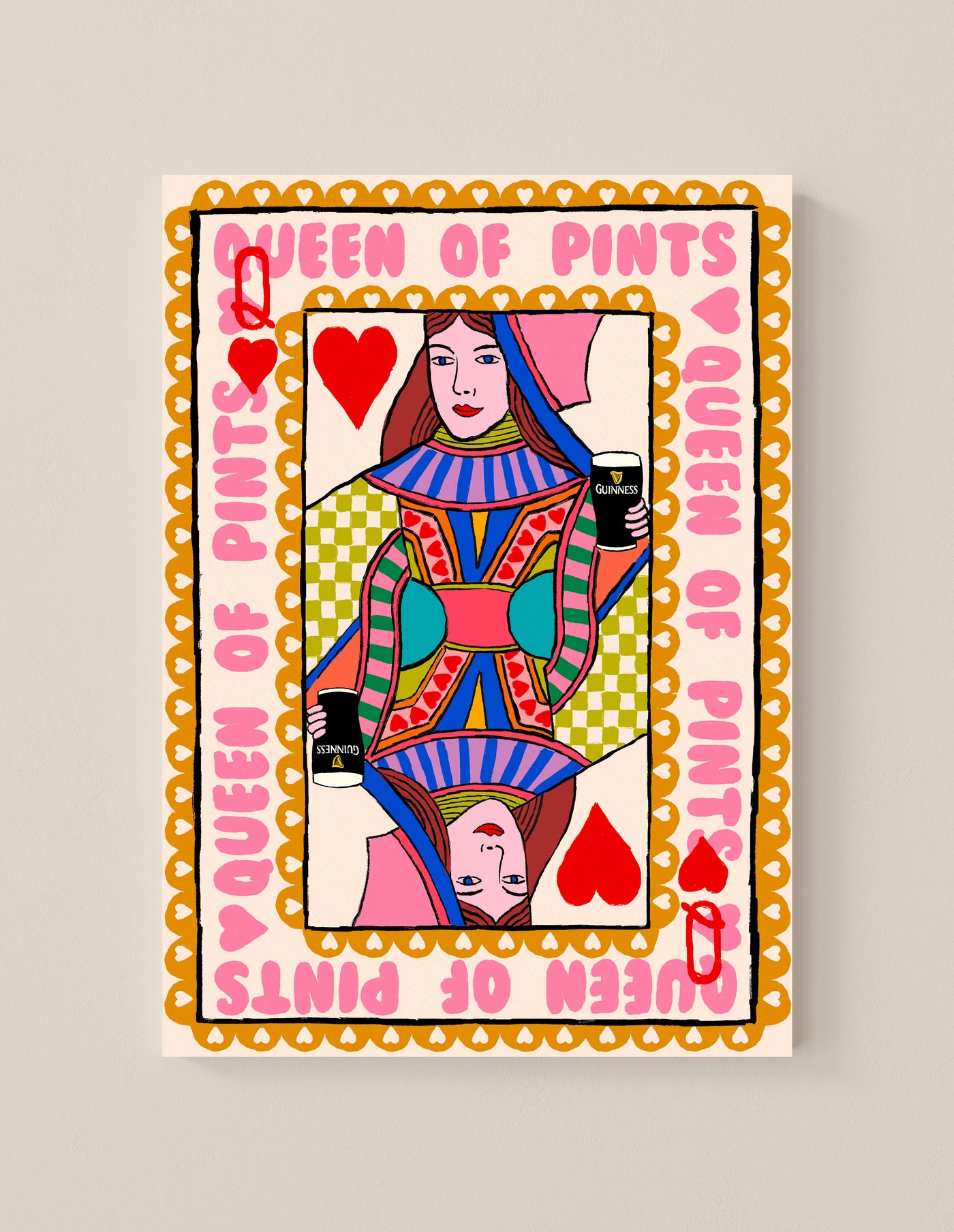 Queen of Pints Playing Card Print | Mauds Studio