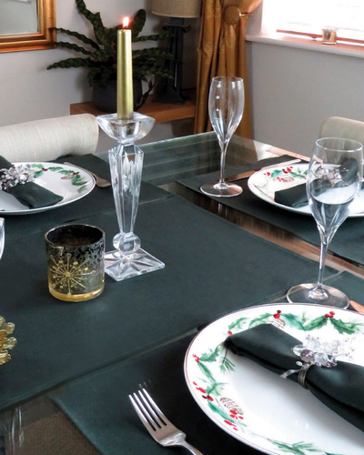 Green Linen Napkin Set of 4 Boxed | Samuel Lamont