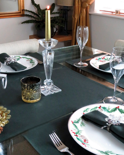 Green Linen Place Mat Set of 4 Boxed | Samuel Lamont