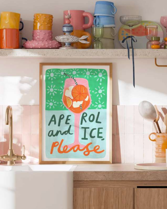 Aperol Spritz Cocktail Print | Kerrie Illustrates