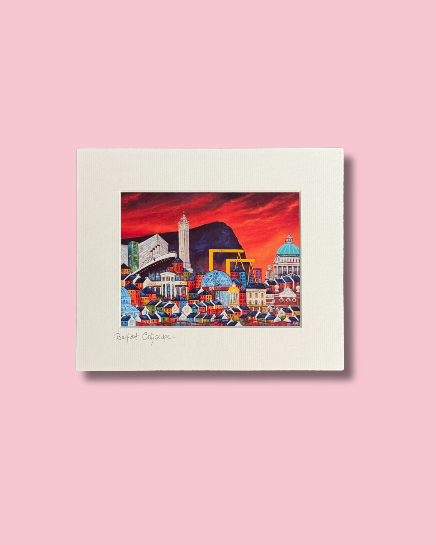 Red Belfast Cityscape Print | Olive Duffy