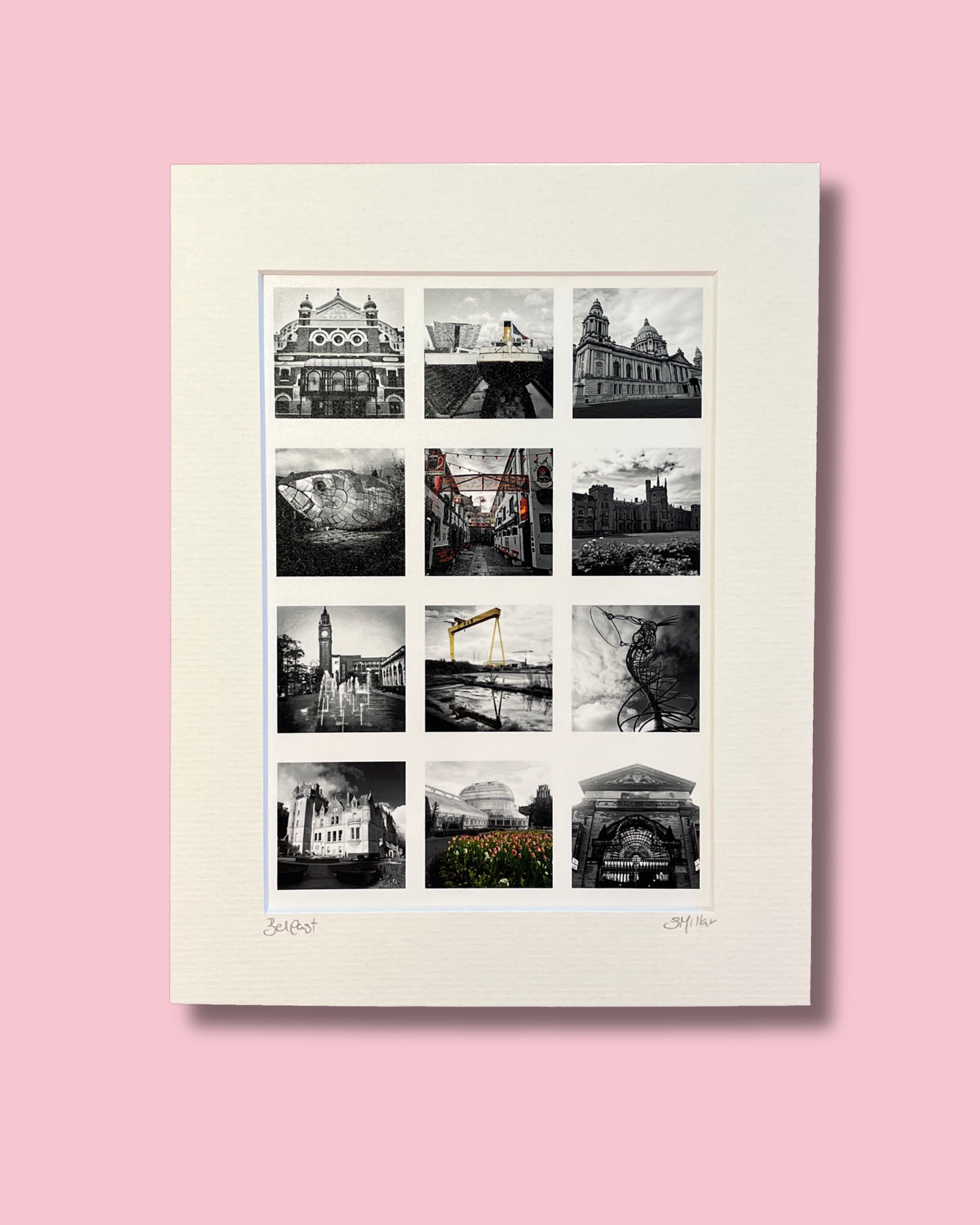 Belfast Black & White Montage - Print