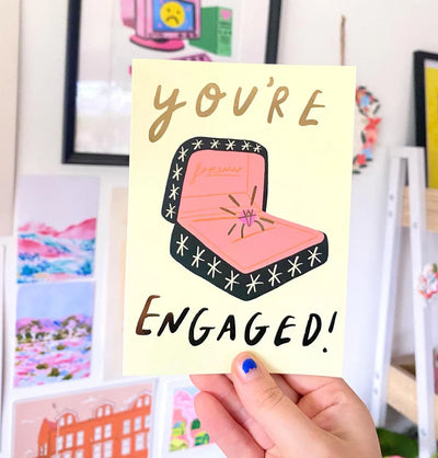 You're Engaged! Card | Kerrie Illustrates