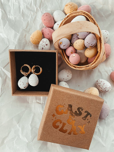 Speckled Pastel Egg Hoops | Cast & Clay