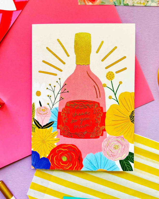 Cheers To You Mum! Card | Kerrie Illustrates