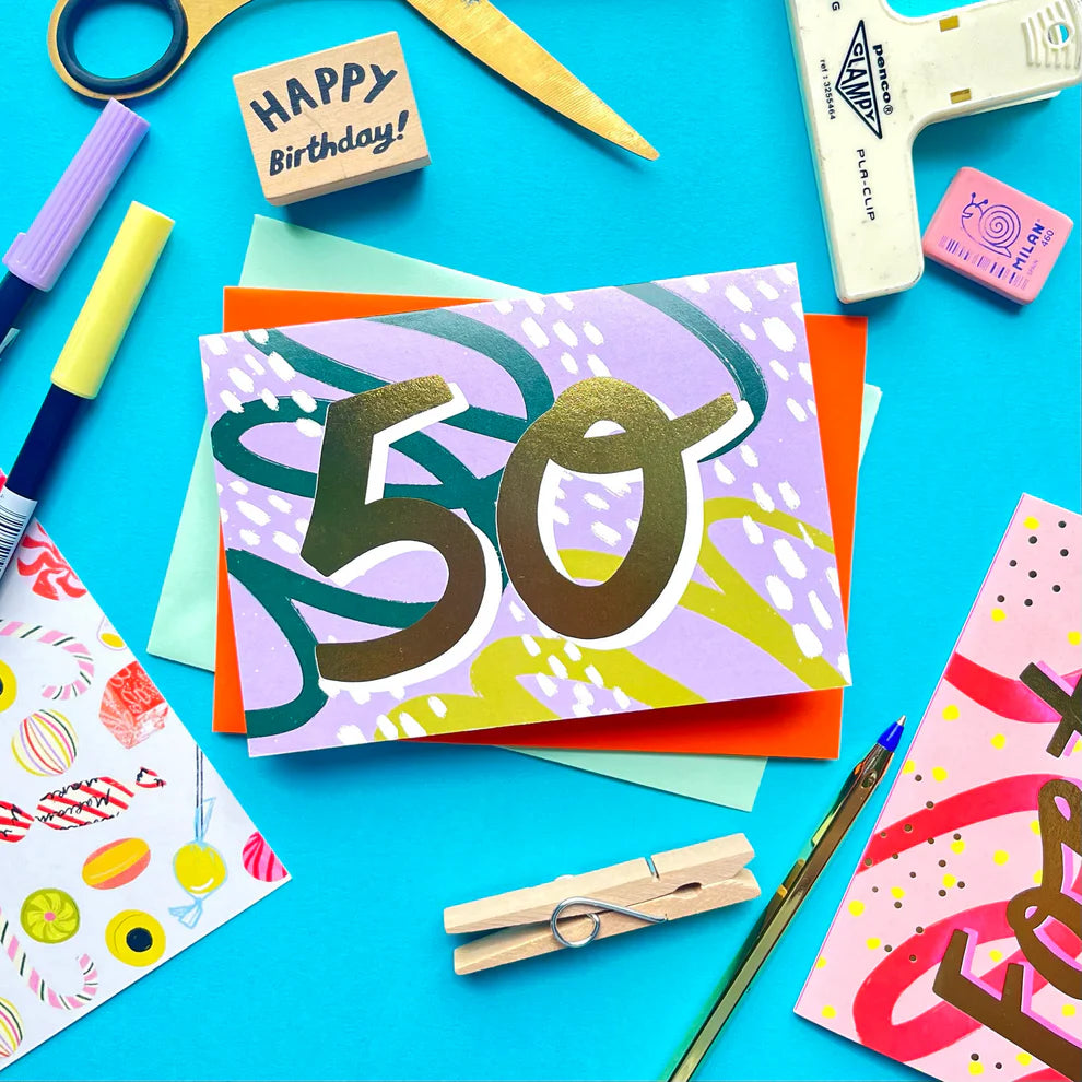 50th Birthday Card | Kerrie Illustrates