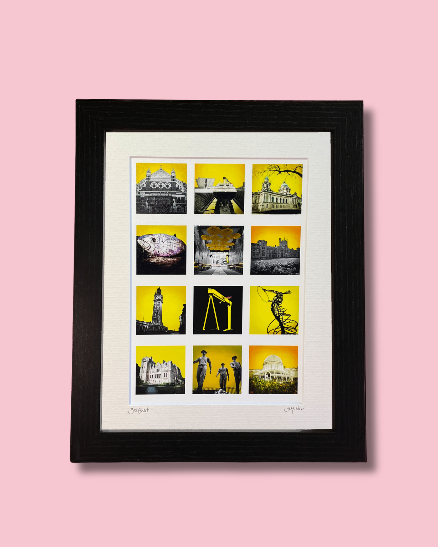 Belfast Yellow Collage - Framed Photographic Print