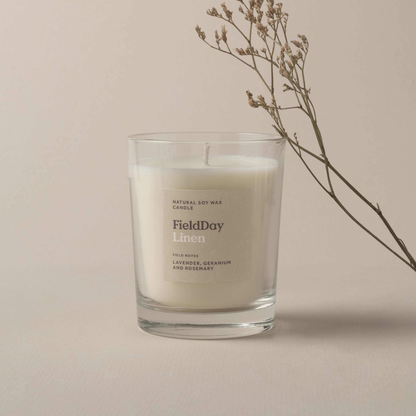 Linen large candle