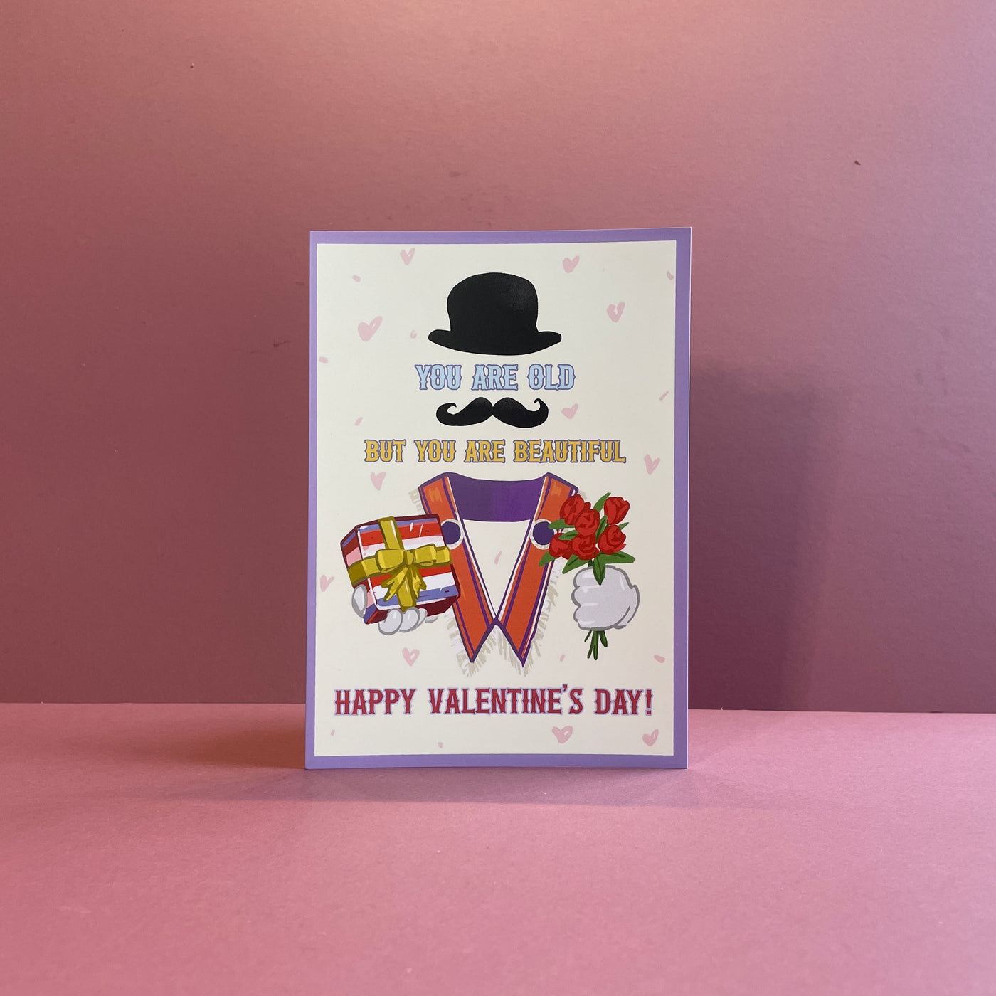 La tarjeta del día de San Valentín con banda