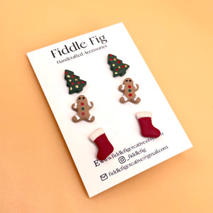 Christmas Trio Stud Earrings